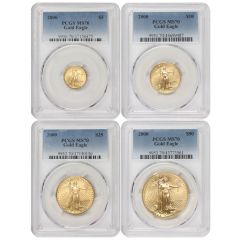 Set of 4 2000 Gold Eagles PCGS MS70