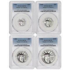 Set of 4 2000 Platinum Eagles PCGS MS70