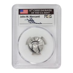 2001 $25 Platinum Eagle PCGS MS70 Mercanti Label