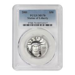 2001 $50 Platinum Eagle PCGS MS70