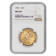 1901 $10 Gold Liberty NGC MS64+