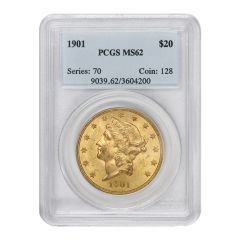 1901 $20 Gold Liberty PCGS MS62