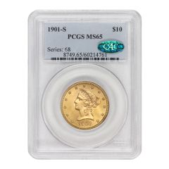 1901-S $10 Gold Liberty PCGS MS65 CAC Obverse
