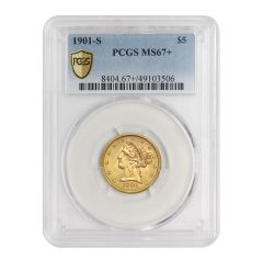 1901-S $5 Gold Liberty PCGS MS67+ Obverse