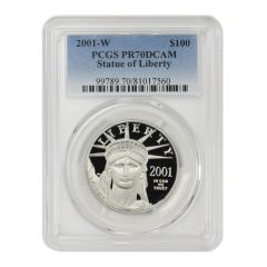 2001-W $100 Platinum Eagle PCGS PR70DCAM Obverse