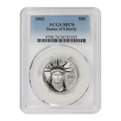 2002 $50 Platinum Eagle PCGS MS70 