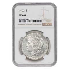 1902 $1 Silver Morgan NGC MS67 Obverse