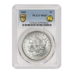 1902 $1 Silver Morgan PCGS MS67 PQ Obverse