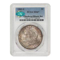 1902-S $1 Silver Morgan PCGS MS67 CAC Illinois Set Obverse
