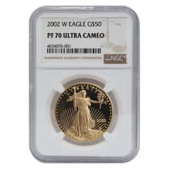 2002-W $50 Gold Eagle NGC PF70UCAM Obverse