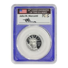 2002-W $25 Platinum Eagle PCGS PR70DCAM Mercanti Label Blue Core