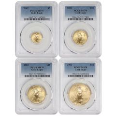Set of 4 2003 Gold Eagle PCGS MS70