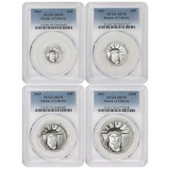 Set of 4 2003 Platinum Eagles PCGS MS70