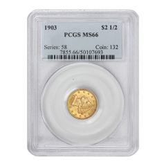 1903 $2.50 Gold Liberty PCGS MS66 Obverse