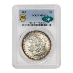 1903 $1 Silver Morgan PCGS MS67+ CAC Obverse