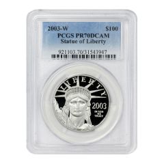 2003-W $100 Platinum Eagle PCGS PR70DCAM Obverse