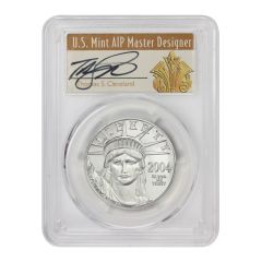 2004 $100 Platinum Eagle PCGS MS70 Cleveland Label
