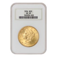1904 $20 Gold Liberty NGC MS65 OH