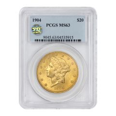 1904 $20 Gold Liberty PCGS MS63 PQ
