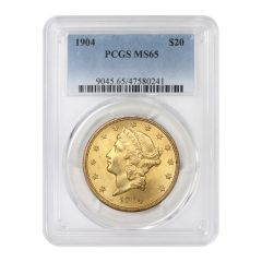 1904 $20 Gold Liberty PCGS MS65 Obverse