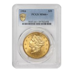 1904 $20 Gold Liberty PCGS MS66+ Obverse