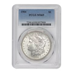 1904 $1 Silver Morgan PCGS MS65