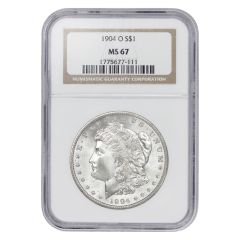 1904-O $1 Silver Morgan NGC MS67 Obverse