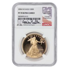 2004-W $50 Gold Eagle NGC PF70UCAM Mike Castle Label