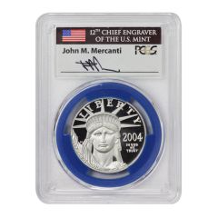 2004-W $100 Platinum Eagle PCGS PR70DCAM FS Mercanti Label