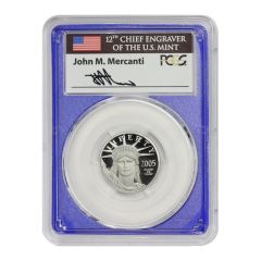 2005-W $25 Platinum Eagle PCGS PR70DCAM Struck at West Point Mercanti Label Blue Core