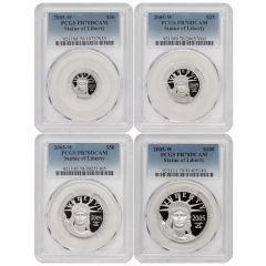 Set of 4 2005-W Platinum Eagles PCGS PR70DCAM