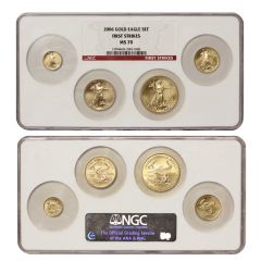 Set of 4 2006 Gold Eagles NGC MS70 FS obverse/reverse