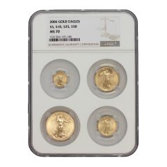 Set of 4 2006 Gold Eagle NGC MS70