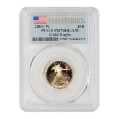 2006-W $10 Gold Eagle PCGS PR70DCAM FS Flag Label Obverse

