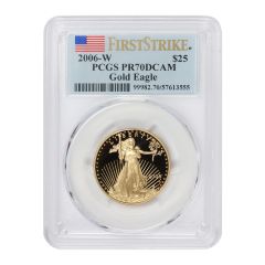 2006-W $25 Gold Eagle PCGS PR70DCAM FS Flag Label