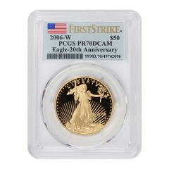 2006-W $50 Gold Eagle PCGS PR70DCAM FS Flag Label