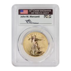 2006-W Rev PR $50 Gold Eagle PCGS PR70 Mercanti Label