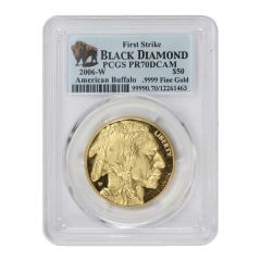 2006-W $50 Gold Buffalo PCGS PR70DCAM FS Black Diamond Label