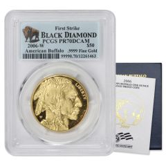 2006-W $50 Gold Buffalo PCGS PR70DCAM FS Black Diamond Label