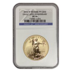 2006-W Rev PR $50 Gold Eagle NGC PF70 Blue Label Obverse
