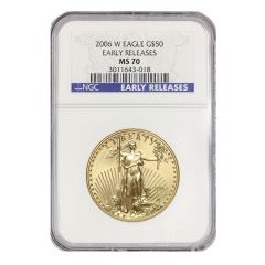 US G$50 Eagle 2006-W NGC MS70 Early Releases Obverse