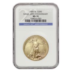 2006-W $50 Gold Eagle NGC MS70 Obverse

