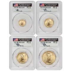 Set of 4 2007 Gold Eagle PCGS MS70 FS Mercanti Label