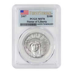 2007 $100 Platinum Eagle PCGS MS70 FS Obverse

