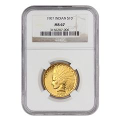 1907 $10 Gold Indian NGC MS67 Obverse
