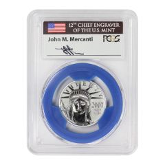 2007-W $50 Platinum Eagle PCGS Rev PR70 FS Mercanti Label Blue Gasket