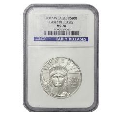 2007-W $100 Platinum Eagle NGC MS70 Early Releases Obverse
