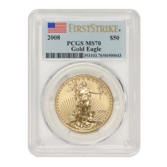 2008 $50 Gold Eagle PCGS MS70 FS Obverse
