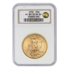 1908 $20 Saint Gaudens NGC MS66 NM PQ