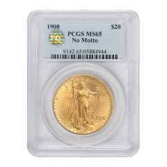 1908 $20 Gold Saint Gaudens PCGS MS65 NM PQ
